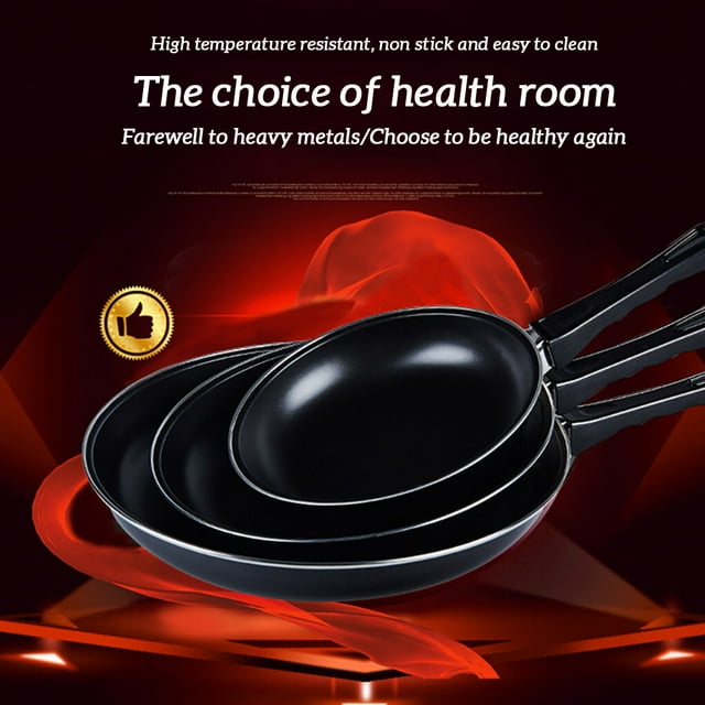 Maoww Frying Pan Non-stick Mini Thick Steak Flat Pan Iron Pancake Egg Fryer Kitchen Cookware, 25cm