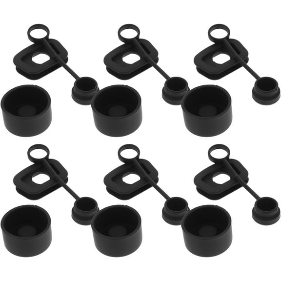 CIMAXIC 6 Pieces of Silicone Spill Stopper Lid Cover for Leak Proof Water Bottles in Black