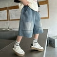 thumbnail image 7 of Boys Denim Shorts Fashion Loose Elastic Waist Pocket Jean Shorts Boys Summer Clothes Teen Boys Clothes 10-12 Years Boys Clothes, 7 of 7