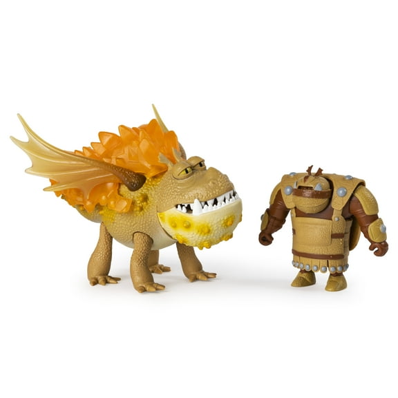 DreamWorks Dragons Legends Evolved, Fishlegs and Meatlug, Dragon with Viking Figure and Accessories