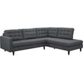 thumbnail image 1 of Modway Empress 2-Piece Fabric Upholstered Right-Facing Sectional in Gray, 1 of 10
