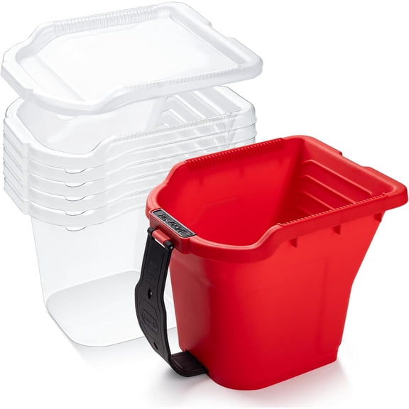 4" Paint Bucket with Liner, 7 Pack, Paint Pan Liner with Lid, Paint Cups for Painting, Large Capacity and Magnetic Absorption Design