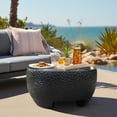 thumbnail image 6 of LuxenHome Mod Black Cement Round Outdoor Coffee Table, 6 of 6