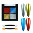 thumbnail image 2 of Barritas de polvos, polvos para manicura, sets de sombras de ojos, polvos sólidos de cuatro colores con 2 uds. de uñas holográficas mágicas, 2 of 8