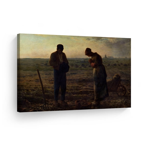 Smile Art Design The Angelus, Jean-Francois Millet Classic Art Canvas Print Famous Fine Art Oil Painting Reproduction Canvas Wall Art Home Decor - Made in the USA 30x40