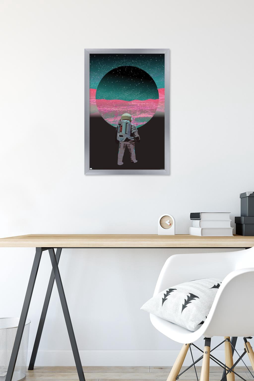 Abstract Astronaut Wall Poster, 14.725" x 22.375" Framed