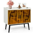 thumbnail image 1 of Gymax Buffet Bahut Armoire de Rangement avec 2 Portes Pieds en Métal Armoire d'Accent 32 Po, 1 of 10