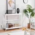 thumbnail image 4 of SSyao 2 Tier X-Design Console Table Sofa Side Table with Storage Shelf for Living Room Narrow Space, Entryway and Hallway-with Power Outlet-White, 4 of 10