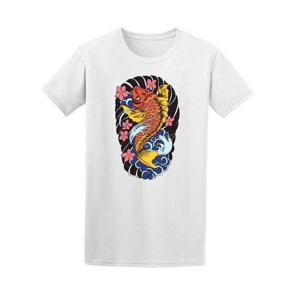 Koi Fish Japanese Koi Carp Lotus Tee Men's -Image by Shutterstock