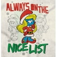 thumbnail image 2 of Santa Smurfette Christmas Nice List Women's Graphic T Shirt Tees Brisco Brands S, 2 of 6
