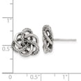 thumbnail image 2 of 925 Sterling Silver Oxidized and Polished Love Knot Post Earrings 12.3x12.3mm Wide Stud Earring for Women, 2 of 2