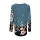 thumbnail image 4 of Camisetas de mujer Estampado floral Manga larga Otoño Loose Fit Pullover Blusa Túnica para el trabajo, 4 of 5