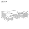 thumbnail image 2 of 8-Piece Patio Furniture Sets, Outdoor All Weather Wicker Rattan Sectional Patio Conversation Set with Cushions and Coffee Table, Gray, 2 of 9