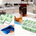 thumbnail image 4 of Silicone Ice Cube Tray with Lid 8-Cavity Reinforced Steel Frame Ice Cube Trays Easy Release BPA-Free Makes 3 Large Square & 5 Small Rectangular Ice Trays for Cocktails Whiskey Coffee,Green, 4 of 7