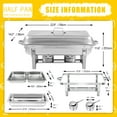 thumbnail image 4 of Jacgood 10 Pack Chafing Dish Round 5QT×4+Round 6QT×4+Half Pan×2 Chafers Stainless Steel Catering Buffet Warmer Set for Parties,Events,Wedding,Dinner, 4 of 8