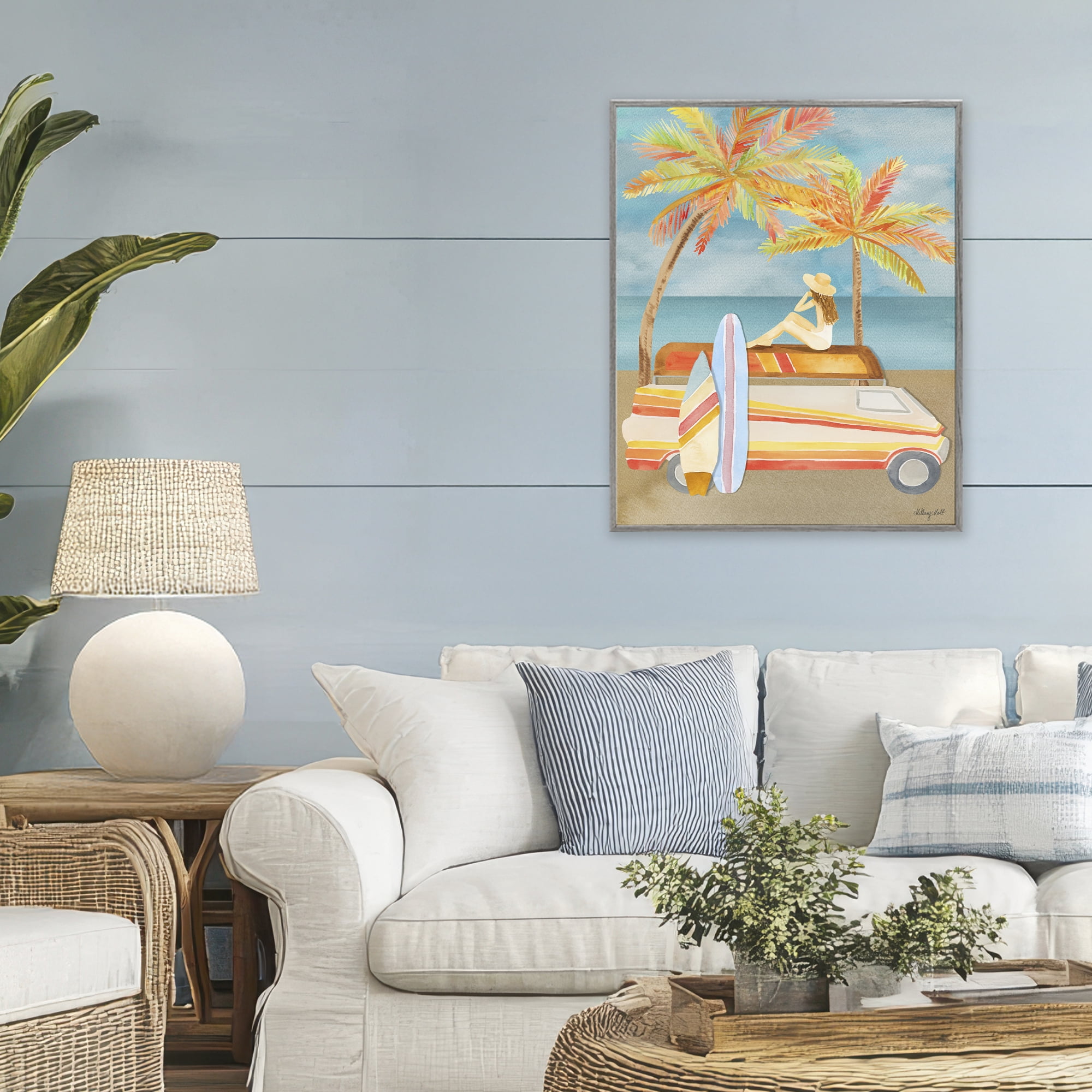 Stupell Industries California Road Trip Gray Framed Giclee Art, design by Hillary Holt