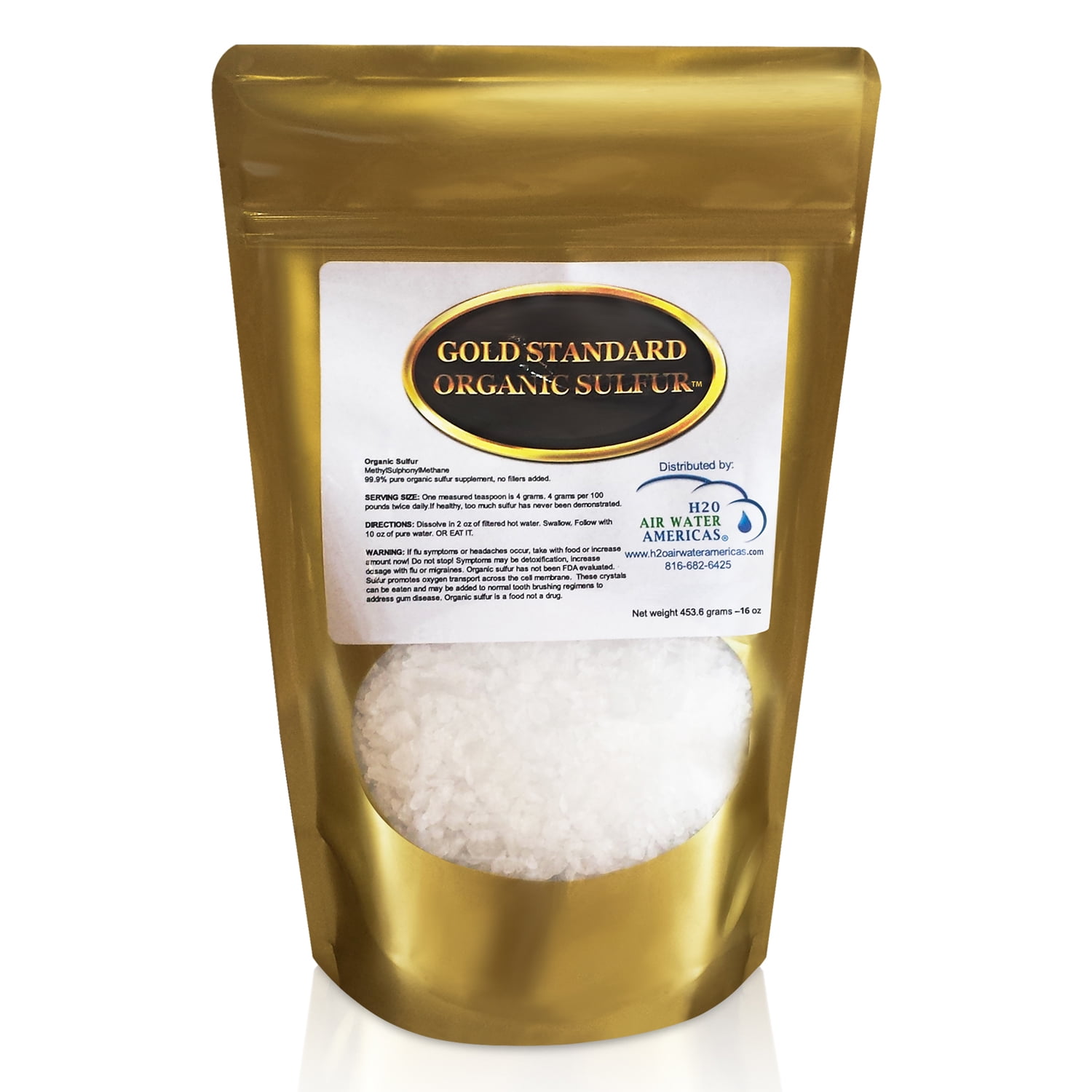 Gold Standard MSM Organic Sulfur Crystals 1lb 99.9 Pure MSM