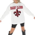thumbnail image 2 of Women's Gameday Couture White Louisiana Ragin' Cajuns Big Goals Oversized Long Sleeve T-Shirt, 2 of 5