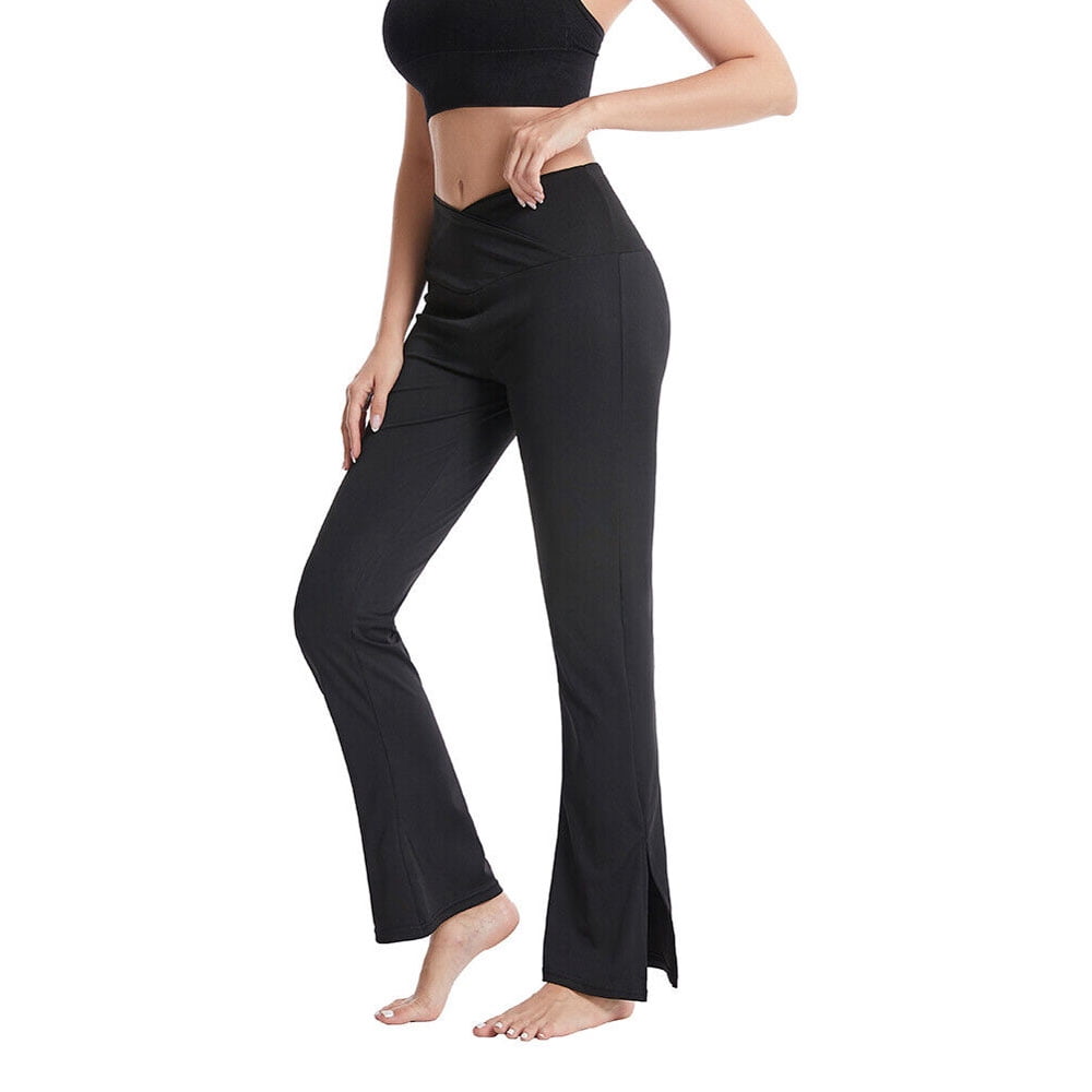 Women's Casual Yoga Pants V Crossover High Waist Flare Workout