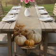 thumbnail image 6 of Artwork Pumpkins Fall Table Runner Linen Burlap Table Runner 90 Inches Long Autumn Maple Leaves Thanksgiving Dresser Scarves for Kitchen Island Coffee Dining Room Party Holiday Decoration 13"x90", 6 of 8