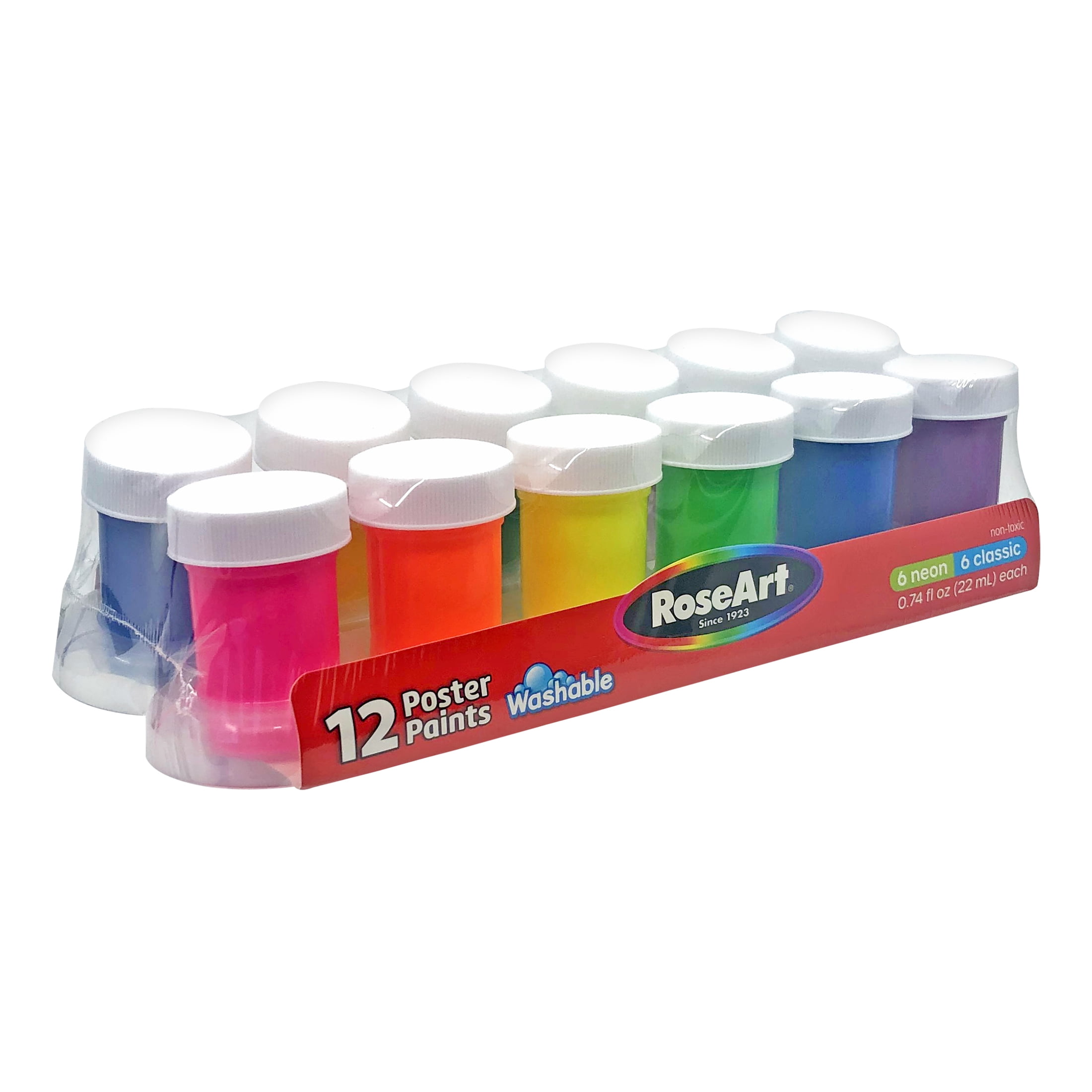 (4 pack) RoseArt Washable Tandem Paint, 12 Vibrant Colors