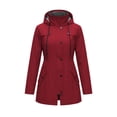 thumbnail image 4 of Mifsaly Womens Windbreaker Jacket Lightweight Windproof Hooded Full Zip Trench Coat Outdoor Hiking Camping Travel Outerwear with Adjustable Drawstring and Pockets Wine,S, 4 of 9