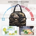 thumbnail image 4 of Disketp Gold Rose Skull Lonchera Térmica para Mujer y Hombre, Bolsa de Almuerzo Reutilizable e Impermeable para Trabajo, Viajes y Picnic, 4 of 7