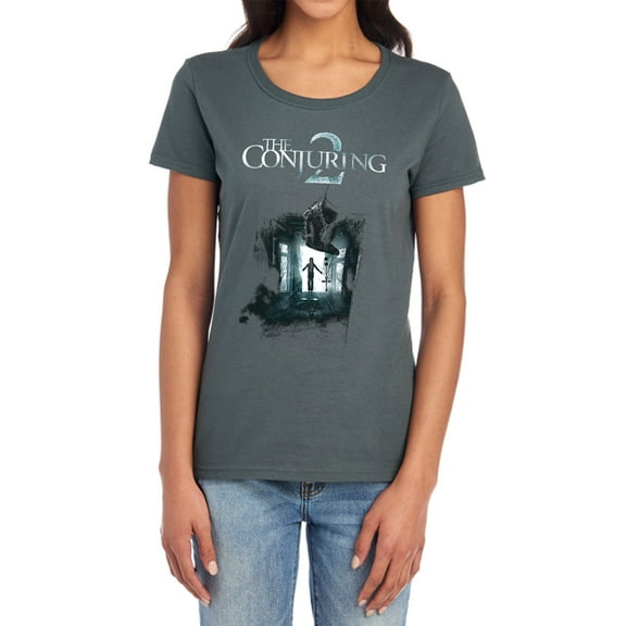 The Conjuring 2 Poster Women's T Shirt, Charcoal, Medium