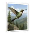 thumbnail image 2 of Designart "Radiant Beauty of Green Hummingbird II" Animals Framed Wall Art - Traditional Green Hummingbird Entryway Framed Wall Art, 2 of 6