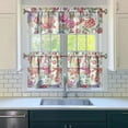 thumbnail image 3 of Kitchen Curtains and Valance Set 24 Inch Tier Pioneer Colorful Floral Curtains Small Drapes for Cafe Living Room Bathroom Farmhouse 3 Pieces Set Rod Pocket, 3 of 6