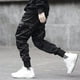 thumbnail image 3 of Gibobby pantalones holgados mujer Chaparreras de trabajo con botones, tirantes sólidos, pantalones de color para hombre, pantalones informales ajustados a la (Negro, M), 3 of 5