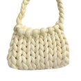 thumbnail image 2 of Bolso Mujer Mensajero Sólido Tejido A Mano Suave Embrague Totalizador Blanco, 2 of 7