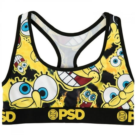 

Spongebob 859631-large Expressions Tie-Dye PSD Sports Bra Black & Yellow - Large