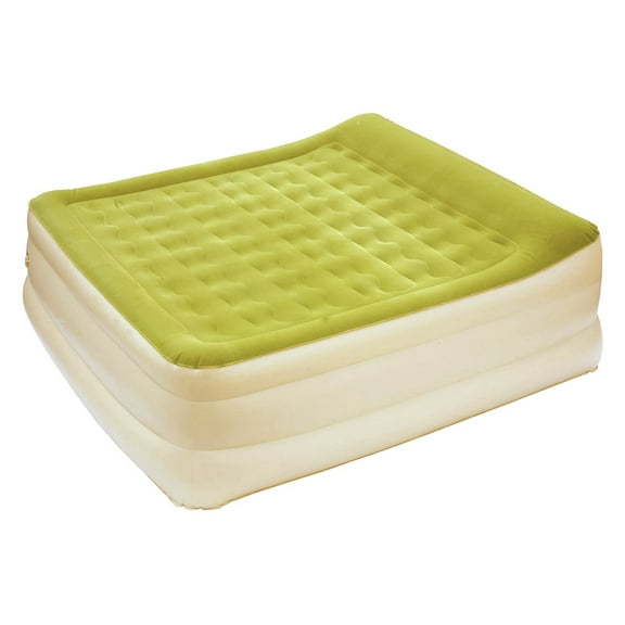 Raised Head Moss Green Inflatable Queen Size Bed Mattress