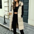 thumbnail image 5 of cocolona Long Puffer Vest for Women Trendy Hooded Sleeveless Stand Collar Button Down Long Coat Quilted Winter Warm Snow Overcoat with Pocket, 5 of 7