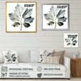 thumbnail image 4 of Designart "Silhouetted Leaf Design In Shimmering Silver III" Leaves Floater Framed Canvas Wall Art, 4 of 5