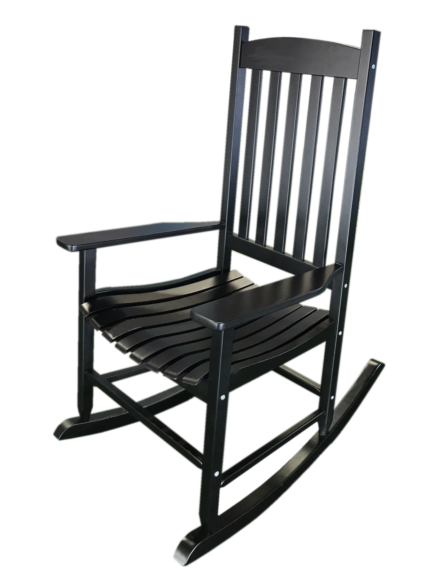 Mainstays Outdoor Wood Slat Rocking, Mainstays Black Solid Wood Slat Outdoor Rocking Chair