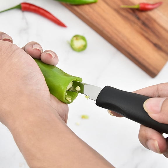 Pepper Corer and Seeder Tool for Kitchen Grill Pepper Peeling Cutting Stem Remover