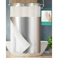 thumbnail image 3 of No Hook Shower Curtains, Brown Grey Stall Bathroom Curtain with Snap in Liner, Gray Farmhouse Modern Rustic Waterproof Washable Fabric Bathroom Shower Curtain Sets, 54" x 78", 3 of 7