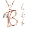 thumbnail image 3 of Dress Choice Letter Initial Necklaces for Women,14K Rose Gold Plated Cubic Zirconia Letter Pendant Script Name Monogram Necklace, Delicate Initial Necklace for Mom Mother's Day, 3 of 8