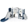 thumbnail image 1 of Costway 10 in 1 Toddler Slide Set with Magnetic Whiteboard, Telescope Ring Toss for Ages 3+ Gray+Blue, 1 of 10