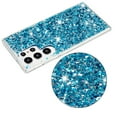 thumbnail image 4 of Allytechgroup Glitter Bling Phone Case for Samsung Galaxy S24 Ultra, Slim Fit Shockproof Anti-Scratch Perfect Phone Case for Girls and Women, Blue, 4 of 5