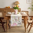 thumbnail image 3 of Happy Easter Table Runner 108 Inches Long for Kitchen Dining, Spring Farmhouse Easter Bunny Eggs Floral Dresser Scarf Farmhouse, Dining Table Decorations for Wedding/Parties, 13 x 108 In, 3 of 8