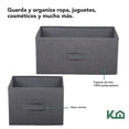 thumbnail image 2 of Comoda Cajonera de 5 Cajones Mueble Organizador Tela Madera gris L, 2 of 5