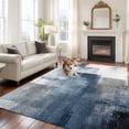 thumbnail image 3 of Blue Large Area Rug 8x10 FT, Non Slip Living Room Throw Carpet, Retro Oil Painted Modern Abstract Art Washable Soft Indoor Outdoor Carpet Non-Shedding Rug for Bedroom Dining Room, 3 of 9
