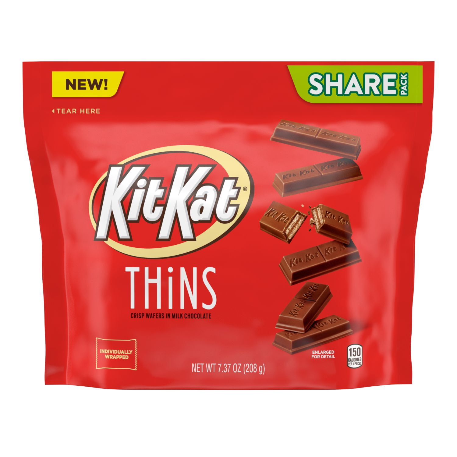 KIT KAT®, THiNS Milk Chocolate Wafer Candy Bars, Individually Wrapped