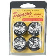 Pegasus Hobbies 1125 1/24-1/25 Chrome Reverse Rims/Tires (4)
