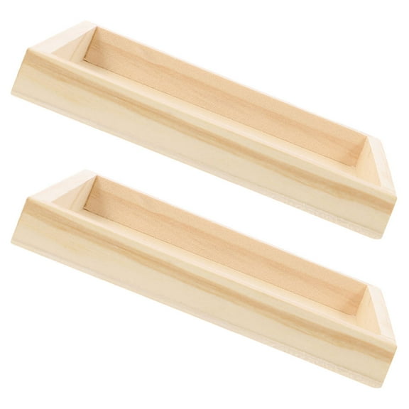CRAFTHROU Square Wood Tray Stackable Sorting Trays for Puzzles 12x12x0.6in Bamboo Material 2Pcs Kids Storage Solution
