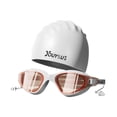 thumbnail image 2 of Gafas de natación con gorro de natación, antivaho, a prueba de fugas, gafas de profesionales con tapones para los oídos, gorro de de silicona., 2 of 8