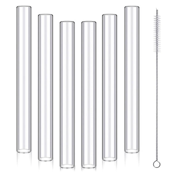 6 Pcs 4inch Clear Borosilicate Glass Tube 12mm OD 8mm ID 2mm Thick Glass Blowing Tubes with Cleaning Brush